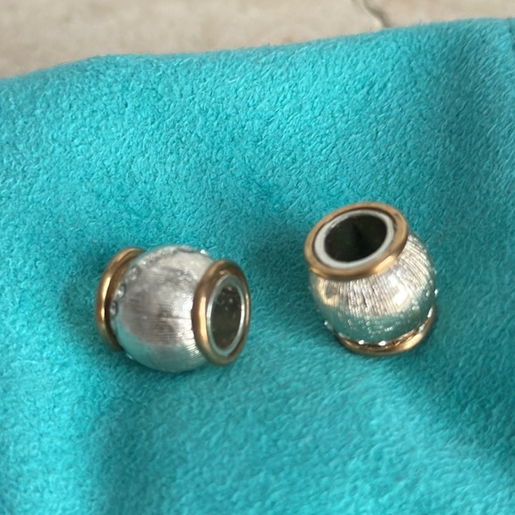 Brighton Vintage Retired Silver & Gold Beads (Bundle of 2) Super Shiny - Picture 4 of 4